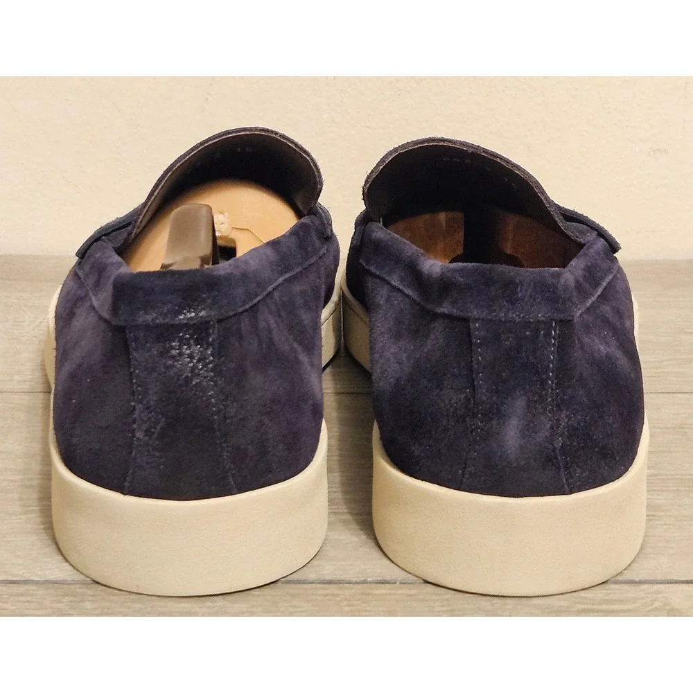 To Boot New York Adam Derrick Mens Navy Blue Suede Penny Loafers Size 15 Italy
